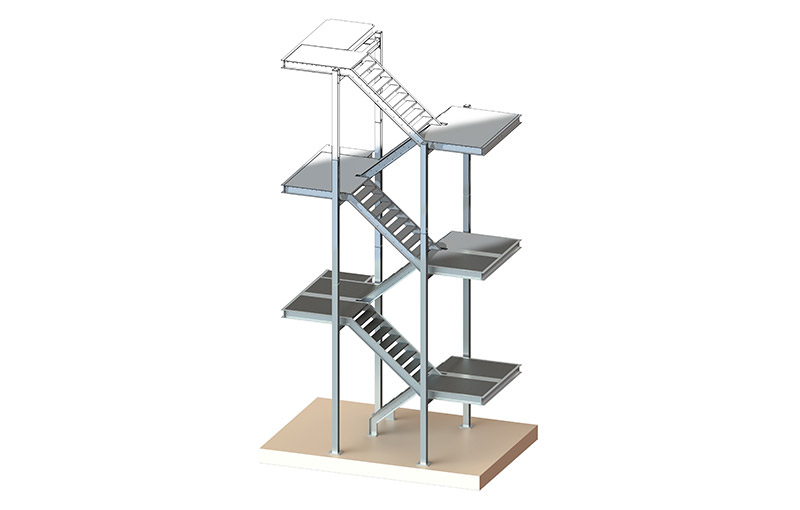 Produktentwicklung Treppenturm im Stahlbau: Maschinen von Alpaka Innovation