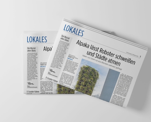 Zeitungsartikel ALPAKA Innovation in der Fuldaer Zeitung