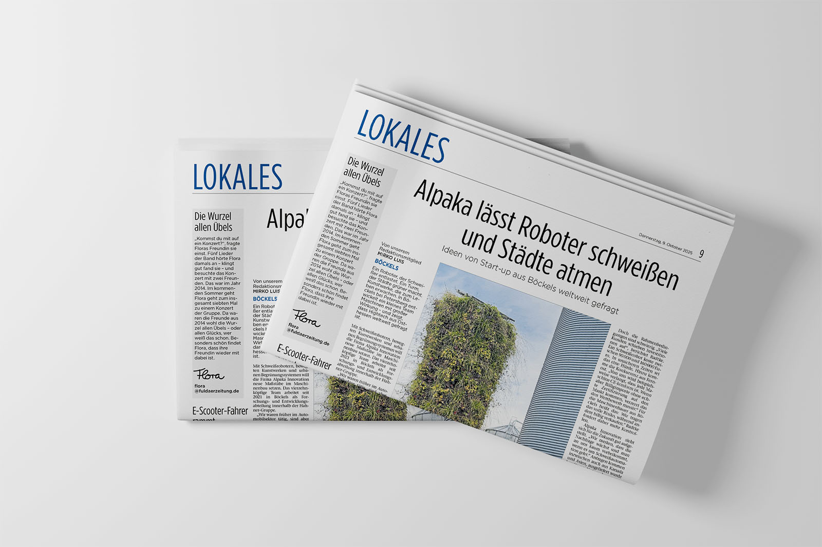 Zeitungsartikel ALPAKA Innovation in der Fuldaer Zeitung